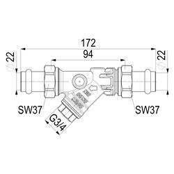 Schlösser Schmutzfänger mit Pressanschluss AG, ohne Entleerung, DN 20, Press-... SCHLOESSER-0010822200001 4044997159521 (Abb. 1)