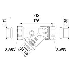 Schlösser Schmutzfänger mit Pressanschluss AG, ohne Entleerung, DN 32, Press-... SCHLOESSER-0010823500001 4044997159545 (Abb. 1)