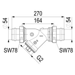 Schlösser Schmutzfänger mit Pressanschluss AG, ohne Entleerung, DN 50, Press-... SCHLOESSER-0010825400001 4044997159569 (Abb. 1)