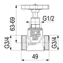Schlösser Kesselfüllventil, DN 15, Eingang mit 3/4" AG, Ausgang mit Außengewi... SCHLOESSER-0011241500001 4044997191330 (Abb. 1)
