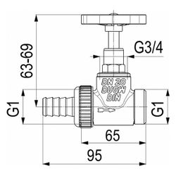 Schlösser Kesselfüllventil, DN 20, Eingang mit Schlauchverschraubung 1", Ausg... SCHLOESSER-0011252000001 4044997191354 (Abb. 1)