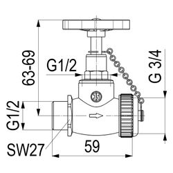 Schlösser Kesselentleerventil, DN 15, Eingang mit 1/2" AG, Ausgang 3/4" mit K... SCHLOESSER-0011361500001 4044997111024 (Abb. 1)