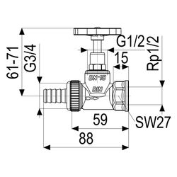 Schlösser Kesselfüllventil, DN 15, Eingang mit Schlauchverschraubung 3/4", Au... SCHLOESSER-0011501500001 4044997170465 (Abb. 1)