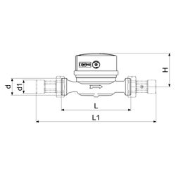 Schlösser Einstrahlzähler Bauart ETW-Modularis, bis 90 Grad C, Dauerdurchflus... SCHLOESSER-00125T1131001 4044997223499 (Abb. 1)