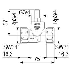 Schlösser Rückschlagventil mit Geradsitz und Muffenanschluss, DN 20, 3/4" IG... SCHLOESSER-0012052000001 4044997111192 (Abb. 1)