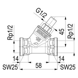 Schlösser Rückschlagventil mit Schrägsitz und Muffenanschluss, DN 15, 1/2" IG... SCHLOESSER-0012101500001 4044997170489 (Abb. 1)
