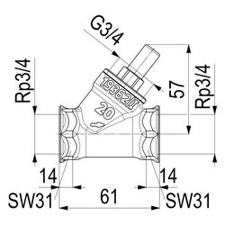 Schlösser Rückschlagventil mit Schrägsitz und Muffenanschluss, DN 20, 3/4" IG... SCHLOESSER-0012102000001 4044997170496 (Abb. 1)