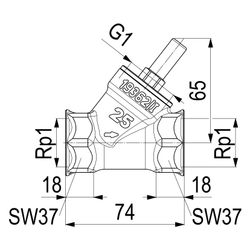 Schlösser Rückschlagventil mit Schrägsitz und Muffenanschluss, DN 25, 1" IG... SCHLOESSER-0012102500001 4044997170502 (Abb. 1)