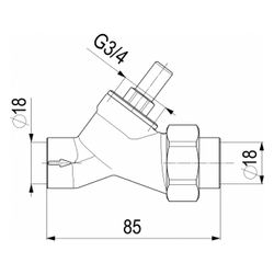 Schlösser Rückschlagventil mit Schrägsitz und Lötverschraubung, DN 15, Löt-D ... SCHLOESSER-0012201800001 4044997111383 (Abb. 1)