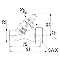 Schlösser Rückschlagventil mit Schrägsitz und Lötverschraubung, DN 15, Löt-D ... SCHLOESSER-0012202200001 4044997111390 (Abb. 1)