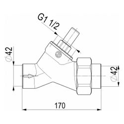 Schlösser Rückschlagventil mit Schrägsitz und Lötverschraubung, DN 15, Löt-D ... SCHLOESSER-0012204200001 4044997111420 (Abb. 1)