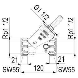 Schlösser Rückflussverhinderer mit Muffenanschluss und Entleerung, DN 40, 1 1... SCHLOESSER-0013304000001 4044997159743 (Abb. 1)