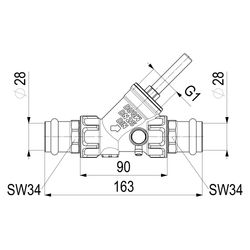 Schlösser Rückflussverhinderer mit Pressanschluss IG und Entleerung, DN 25, P... SCHLOESSER-0013382800001 4044997159798 (Abb. 1)