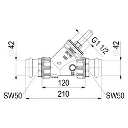 Schlösser Rückflussverhinderer mit Pressanschluss IG und Entleerung, DN 40, P... SCHLOESSER-0013384200001 4044997159811 (Abb. 1)