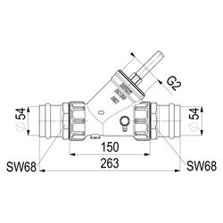 Schlösser Rückflussverhinderer mit Pressanschluss IG und Entleerung, DN 50, P... SCHLOESSER-0013385400001 4044997159828 (Abb. 1)