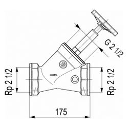 Schlösser Schrägsitzventil ohne Entleerung, mit steigender Spindel, DN 65, 2 ... SCHLOESSER-0014056500001 4044997111772 (Abb. 1)
