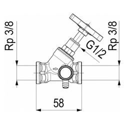 Schlösser Schrägsitzventil mit Entleerung und steigender Spindel, DN 10, 3/8"... SCHLOESSER-0014101000001 4044997111864 (Abb. 1)