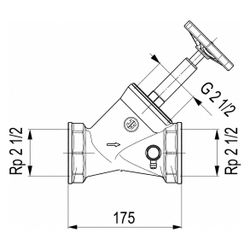Schlösser Schrägsitzventil mit Entleerung und steigender Spindel, DN 65, 2 1/... SCHLOESSER-0014106500001 4044997112137 (Abb. 1)