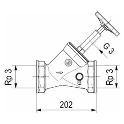 Schlösser Schrägsitzventil mit Entleerung und steigender Spindel, DN 80, 3" I... SCHLOESSER-0014108000001 4044997112175 (Abb. 1)