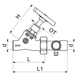 Schlösser Schrägsitzventil mit Entleerung in der Verschr., mit Lötverschr. im... SCHLOESSER-0014454200001 4044997112670 (Abb. 1)