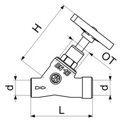 Schlösser Schrägsitzventil ohne Entleerung, ohne Lötverschraubung, mit steige... SCHLOESSER-0014501200001 4044997112946 (Abb. 1)