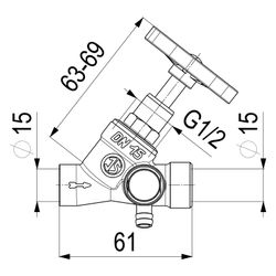 Schlösser Schrägsitzventil mit Entleerung, ohne Lötverschraubung, mit steigen... SCHLOESSER-0014551500001 4044997113110 (Abb. 1)