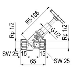 Schlösser Freistromventil mit Muffenanschluss, ohne Entleerung und mit steige... SCHLOESSER-0015051500001 4044997113448 (Abb. 1)
