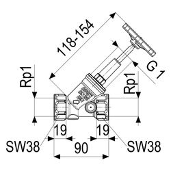 Schlösser Freistromventil mit Muffenanschluss, ohne Entleerung und mit steige... SCHLOESSER-0015052500001 4044997113547 (Abb. 1)