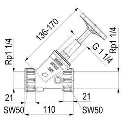 Schlösser Freistromventil mit Muffenanschluss, ohne Entleerung und mit steige... SCHLOESSER-0015053200001 4044997113608 (Abb. 1)