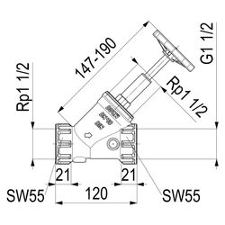 Schlösser Freistromventil mit Muffenanschluss, ohne Entleerung und mit steige... SCHLOESSER-0015054000001 4044997113653 (Abb. 1)