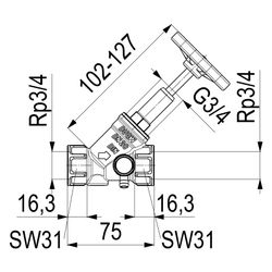 Schlösser Freistromventil Blue-tec mit Entleerung und steigender Spindel, DN ... SCHLOESSER-0015112000001 4044997114155 (Abb. 1)