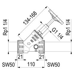 Schlösser Freistromventil Blue-tec mit Entleerung und steigender Spindel, DN ... SCHLOESSER-0015113200001 4044997114179 (Abb. 1)