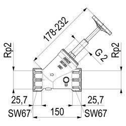 Schlösser Freistromventil Blue-tec mit Entleerung und steigender Spindel, DN ... SCHLOESSER-0015115000001 4044997114193 (Abb. 1)