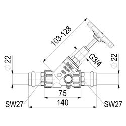 Schlösser Freistromventil mit Pressanschluss IG, Entleerung und steigender Sp... SCHLOESSER-0015182200001 4044997170977 (Abb. 1)