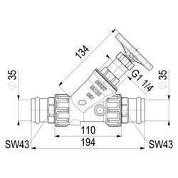Schlösser Freistromventil mit Pressanschluss IG, ohne Entleerung und mit nich... SCHLOESSER-0015283500001 4044997171165 (Abb. 1)