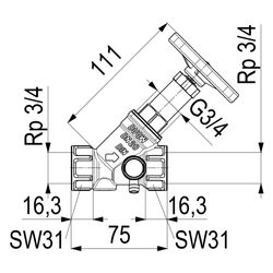 Schlösser Freistromventil mit Muffenanschluss, Entleerung und nichtsteigender... SCHLOESSER-0015302000001 4044997114407 (Abb. 1)