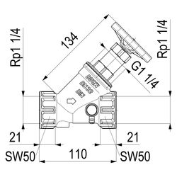 Schlösser Freistromventil mit Muffenanschluss, Entleerung und nichtsteigender... SCHLOESSER-0015303200001 4044997114445 (Abb. 1)