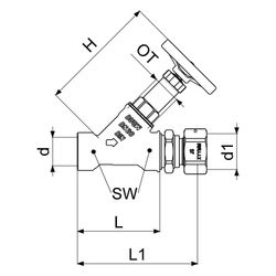 Schlösser Freistromventil mit Verschraubung, ohne Entleerung und mit nichtste... SCHLOESSER-0015352000001 4044997251140 (Abb. 1)