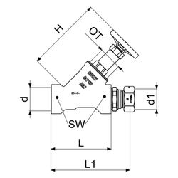 Schlösser Freistromventil mit Verschraubung, ohne Entleerung und mit nichtste... SCHLOESSER-0015354000001 4044997251164 (Abb. 1)