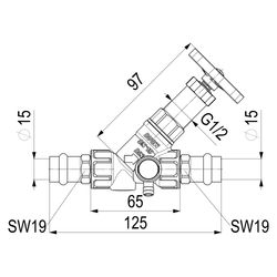 Schlösser Freistromventil mit Pressanschluss IG, Entleerung und nichtsteigend... SCHLOESSER-0015381500001 4044997160404 (Abb. 1)