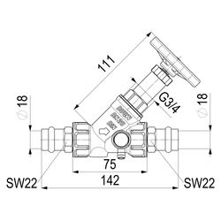 Schlösser Freistromventil mit Pressanschluss IG, Entleerung und nichtsteigend... SCHLOESSER-0015381800001 4044997171288 (Abb. 1)