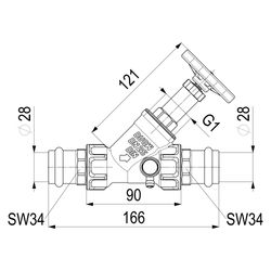 Schlösser Freistromventil mit Pressanschluss IG, Entleerung und nichtsteigend... SCHLOESSER-0015382800001 4044997171301 (Abb. 1)