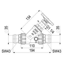 Schlösser Freistromventil mit Pressanschluss IG, Entleerung und nichtsteigend... SCHLOESSER-0015383500001 4044997171318 (Abb. 1)