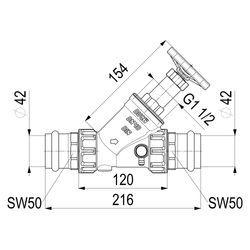 Schlösser Freistromventil mit Pressanschluss IG, Entleerung und nichtsteigend... SCHLOESSER-0015384200001 4044997171325 (Abb. 1)