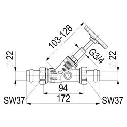Schlösser Freistromventil Blue-tec mit Pressanschluss AG MULTI, ohne Entleeru... SCHLOESSER-0015542200001 4044997171592 (Abb. 1)