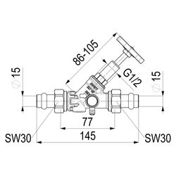 Schlösser Freistromventil mit Pressanschluss AG MULTI, Entleerung und steigen... SCHLOESSER-0015571500001 4044997171677 (Abb. 1)