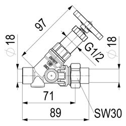 Schlösser Freistromventil ohne Entleerung, mit Lötverschraubung im Ausgang un... SCHLOESSER-0015701800001 4044997115909 (Abb. 1)