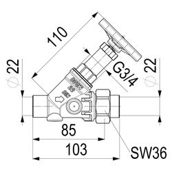 Schlösser Freistromventil ohne Entleerung, mit Lötverschraubung im Ausgang un... SCHLOESSER-0015702200001 4044997115916 (Abb. 1)