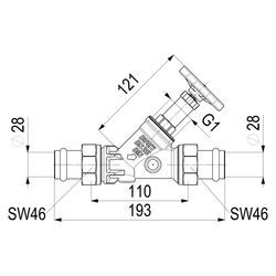Schlösser Freistromventil mit Pressanschluss AG MULTI, ohne Entleerung und mi... SCHLOESSER-0015822800001 4044997171905 (Abb. 1)