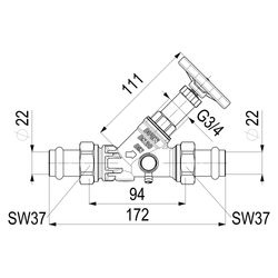 Schlösser Freistromventil mit Pressanschluss AG MULTI, Entleerung und nichtst... SCHLOESSER-0015872200001 4044997172087 (Abb. 1)